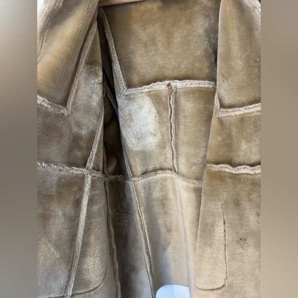 Vintage 90s Jones New York Faux Shearling Toggle Coat Penny Lane Boho Y2K Sherpa - Picture 7 of 13